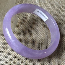 Load image into Gallery viewer, 10% OFF- 55/56/57mm Certified Natural Lavender Jadeite Emerald A*Jade HandCarved Bangle HA0820