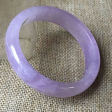 Load image into Gallery viewer, 10% OFF- 55/56/57mm Certified Natural Lavender Jadeite Emerald A*Jade HandCarved Bangle HA0820