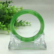 Load image into Gallery viewer, 10% OFF- 60/61/62 mm Certified Natural Light Green Emerald A Jade Bracelet Bangle A2019