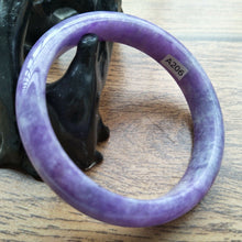 Load image into Gallery viewer, 10% OFF- 56/57/58mm Certified Natural Purple Jadeite Emerald A*Jade HandCarved Bangle A206