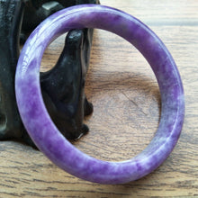 Load image into Gallery viewer, 10% OFF- 56/57/58mm Certified Natural Purple Jadeite Emerald A*Jade HandCarved Bangle A206
