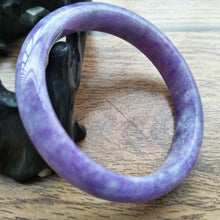 Load image into Gallery viewer, 10% OFF- 56/57/58mm Certified Natural Purple Jadeite Emerald A*Jade HandCarved Bangle A206