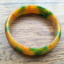 Load image into Gallery viewer, 10% OFF- 56/57/58mm Certified Natural Yellow Green Jadeite Emerald A*Jade HandCarved Bangle A205