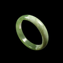 Load image into Gallery viewer, 10% OFF- 57/58/59mm Certified Natural Cloud Green Jadeite Emerald A*Jade HandCarved Bangle VV2653