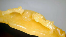 Load image into Gallery viewer, 6.7in/170mm H- Chinese Genuine Natural Yellow Jade HandCarved Ruyi Statue