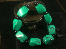 Load image into Gallery viewer, 10% OFF- 54-62mm Certified Natural Turquoise HandCarved Woven Stretchy Lucky Pray Bracelet A1216