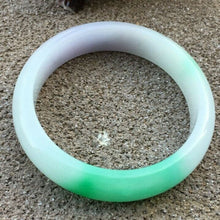 Load image into Gallery viewer, 10% OFF- 57/58/59mm Certified Natural 3 Color Jadeite Emerald A*Jade HandCarved Bangle x8022