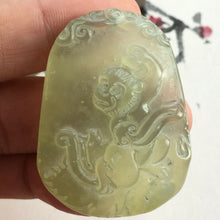 Load image into Gallery viewer, 10% OFF- Certified Natural Jadeite Emerald A Jade Ruyi Monkey Pendant K1067