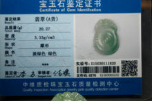 Load image into Gallery viewer, 10% OFF- Certified Natural Icy Jadeite Emerald A*Jade HandCarved Ruyi Dragon Pendant X1820