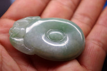 Load image into Gallery viewer, 10% OFF- Certified Natural Icy Jadeite Emerald A*Jade HandCarved Ruyi Dragon Pendant X1820