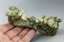 Load image into Gallery viewer, 4.5in/114.3mm H- Antique Chinese Genuine Natural Green Jade HandCarved Ruyi Statue