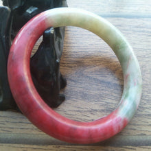 Load image into Gallery viewer, 10% OFF- 58/59/60mm Certified Natural Red Jadeite Emerald A*Jade Handcarved Round Jade Bangle A341