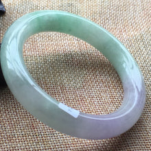 Load image into Gallery viewer, 10% OFF- 57/58/59mm Certified Natural 3 Color Jadeite Emerald A*Jade HandCarved Round Bangle HA1114
