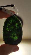 Load image into Gallery viewer, 10% OFF- Certified Natural Black Green Jadeite Emerald Jade Horse Pendant《Grade A》BA2088