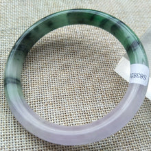 Load image into Gallery viewer, 10% OFF- 57/58/59mm Certified Natural Zebra Jadeite Emerald A Jade Handcarved Round Bangle S9189