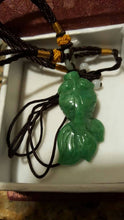 Load image into Gallery viewer, 10% OFF- Certified Natural Green Jadeite Emerald Jade GoldFish Pendant《Grade A》A1940