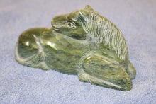 Load image into Gallery viewer, 6''L- Chinese Antique Genuine Natural Green Jade HandCarved Lucky Horse Statue