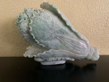 Load image into Gallery viewer, 6''L- Chinese Antique Genuine Natural Light Green Jade HandCarved Lucky Cabbage Statue