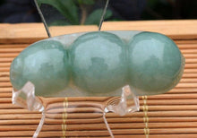 Load image into Gallery viewer, 10% OFF- Certified Natural Icy Jadeite Emerald A Jade Handcarved Tablet Translucent Beans Pendant GS7055