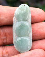 Load image into Gallery viewer, 10% OFF- Certified Natural Icy Jadeite Emerald A Jade Handcarved Tablet Translucent Beans Pendant GS7055