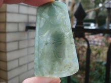 Load image into Gallery viewer, 10% OFF- Certified Natural Oily Green Jadeite Emerald A Jade Handcarved Translucent Guan Yu Pendant GA4433