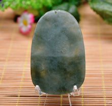 Load image into Gallery viewer, 10% OFF- Certified Natural Oily Green Jadeite Emerald A Jade Handcarved Translucent Guan Yu Pendant A0985