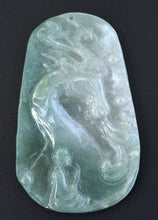 Load image into Gallery viewer, 10% OFF- Certified Natural Oily Light Green Jadeite Emerald A Jade Handcarved Translucent Lucky Dragon Pendant GS9708