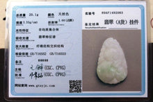 Load image into Gallery viewer, 10% OFF- Certified Natural Icy Jadeite Emerald A Jade Handcarved Tablet Dragon Ruyi Pendant A2083
