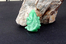 Load image into Gallery viewer, 10% OFF- Certified Natural Icy Green Jadeite Emerald A Jade Handcarved Tablet Lucky Cabbage Pendant A0453
