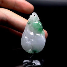 Load image into Gallery viewer, 10% OFF- Certified Natural Icy Jadeite Emerald A Jade Handcarved Tablet Dragon Ruyi Pendant A9367