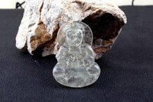 Load image into Gallery viewer, 10% OFF- Certified Natural Icy Jadeite Emerald A Jade Handcarved Tablet Guanyin Pendant A2097