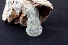 Load image into Gallery viewer, 10% OFF- Certified Natural Icy Jadeite Emerald A Jade Handcarved Tablet Guanyin Pendant A2097