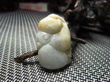 Load image into Gallery viewer, 10% OFF- Certified Natural Yellow Gray Jadeite Emerald A Jade Handcarved Lucky Gourd Pendant A1940