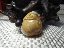 Load image into Gallery viewer, 10% OFF- Certified Natural Yellow Gray Jadeite Emerald A Jade Handcarved Lucky Peach Bat Pendant A1940