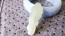 Load image into Gallery viewer, 10% OFF- Certified Natural White Emerald A Jade Handcarved Lucky Ruyi Pendant A1940
