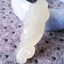 Load image into Gallery viewer, 10% OFF- Certified Natural White Emerald A Jade Handcarved Lucky Ruyi Pendant A1940
