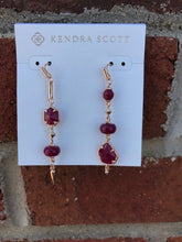 Load image into Gallery viewer, 10% OFF- Certified Natural Jadeite Emerald A Jade HandCarved A Pair of NWT Kendra Scott Rhys Drop Statement Earrings in Maroon Jade