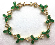 Load image into Gallery viewer, 10% OFF- 6.8in Certified Natural Jadeite Emerald A Jade Carved Cabochon Bead Flower Bracelet EB3274484