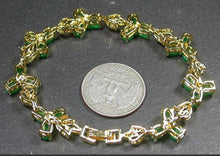 Load image into Gallery viewer, 10% OFF- 6.8in Certified Natural Jadeite Emerald A Jade Carved Cabochon Bead Flower Bracelet EB3274484