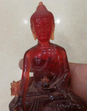 Load image into Gallery viewer, 4.72''H- Chinese Natural Antique Exquisite GEOMANTIC AMBER Handcarved Sculpture Buddha Statue