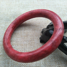 Load image into Gallery viewer, 10% OFF- 59/60/61mm Certified Natural Red Emerald A*Jade HandCarved Round Bangle A302