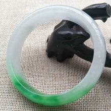 Load image into Gallery viewer, 10% OFF- 58/59/60mm Certified Natural Light Green Jadeite Emerald A*Jade HandCarved Bangle F315