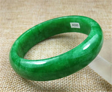 Load image into Gallery viewer, 10% OFF- 57/58/59 mm Certified Natural Green Jadeite Emerald A*Jade HandCarved Round Bangle A320