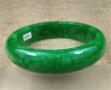 Load image into Gallery viewer, 10% OFF- 57/58/59 mm Certified Natural Green Jadeite Emerald A*Jade HandCarved Round Bangle A320