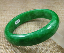 Load image into Gallery viewer, 10% OFF- 57/58/59 mm Certified Natural Green Jadeite Emerald A*Jade HandCarved Round Bangle A320