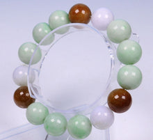 Load image into Gallery viewer, 10%OFF- 55-62mm Certified Natural Jadeite Emerald Jade Stretchy-Bracelet《Grade A》N0071