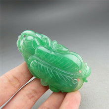 Load image into Gallery viewer, 10% OFF- Certified Natural Ice Green Jadeite Emerald A Jade HandCarved Dragon Ruyi Pendant A1940