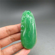 Load image into Gallery viewer, 10% OFF- Certified Natural Icy Green Jadeite Emerald A Jade HandCarved Monkey Melon Pendant A52