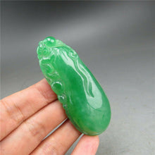 Load image into Gallery viewer, 10% OFF- Certified Natural Icy Green Jadeite Emerald A Jade HandCarved Monkey Melon Pendant A52