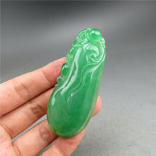 Load image into Gallery viewer, 10% OFF- Certified Natural Icy Green Jadeite Emerald A Jade HandCarved Monkey Melon Pendant A52